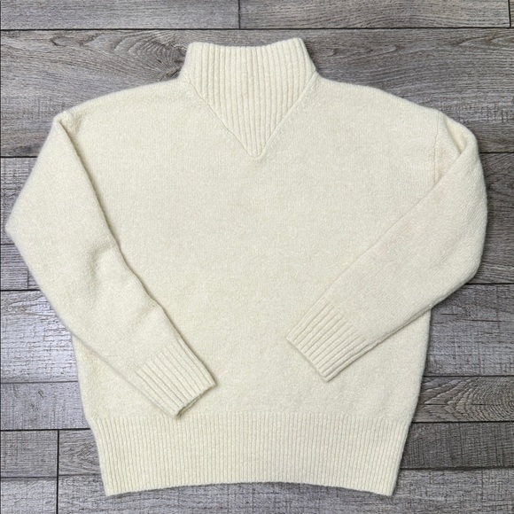 Madewell Cream Mock Neck Knit Cozy Sweater - Picture 2 of 8